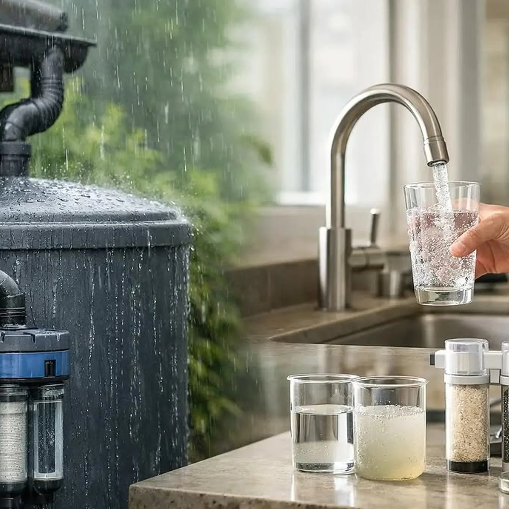 rainwater harvesting and filtration system