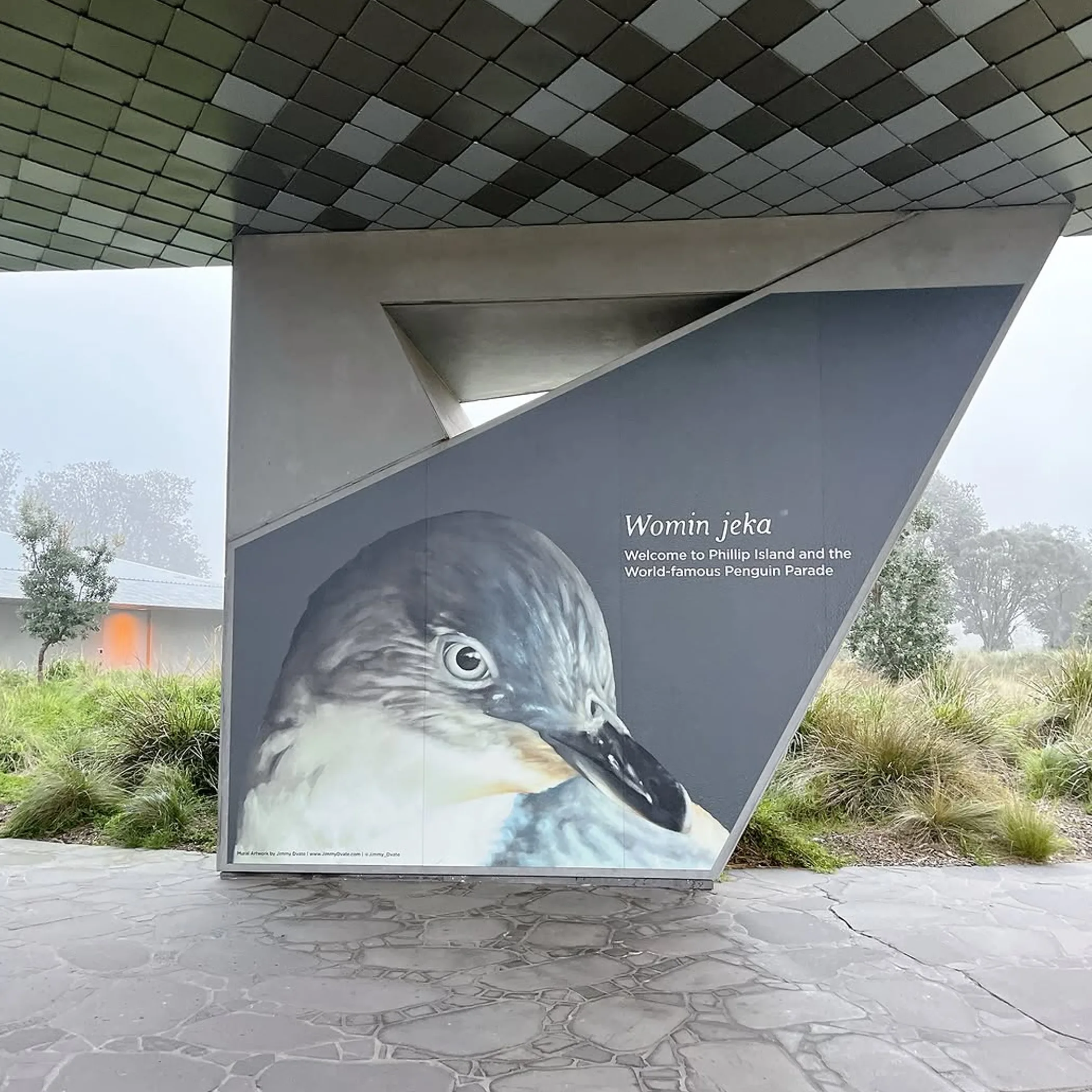 penguin art installation at parade site