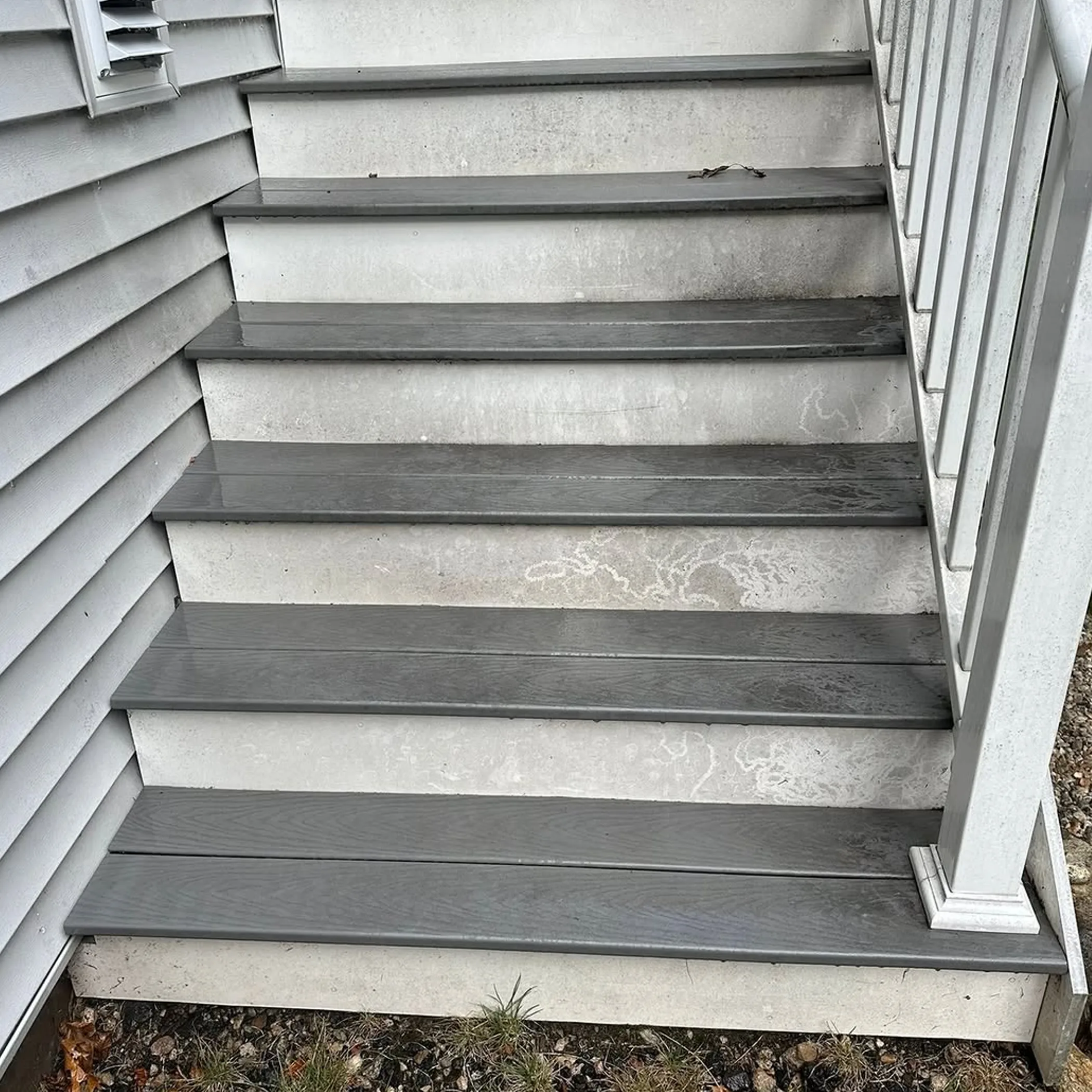 deck stairs needing cleaning