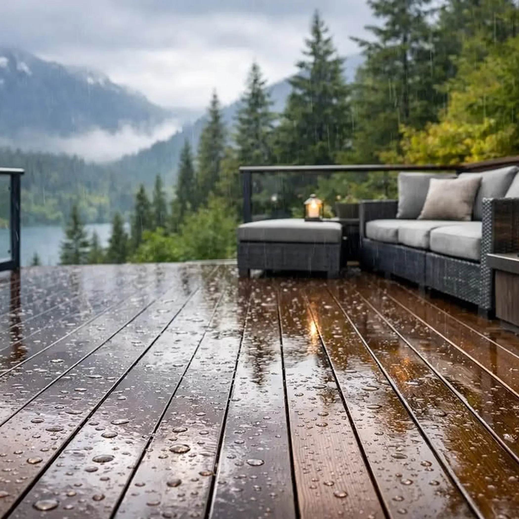 wet outdoor deck