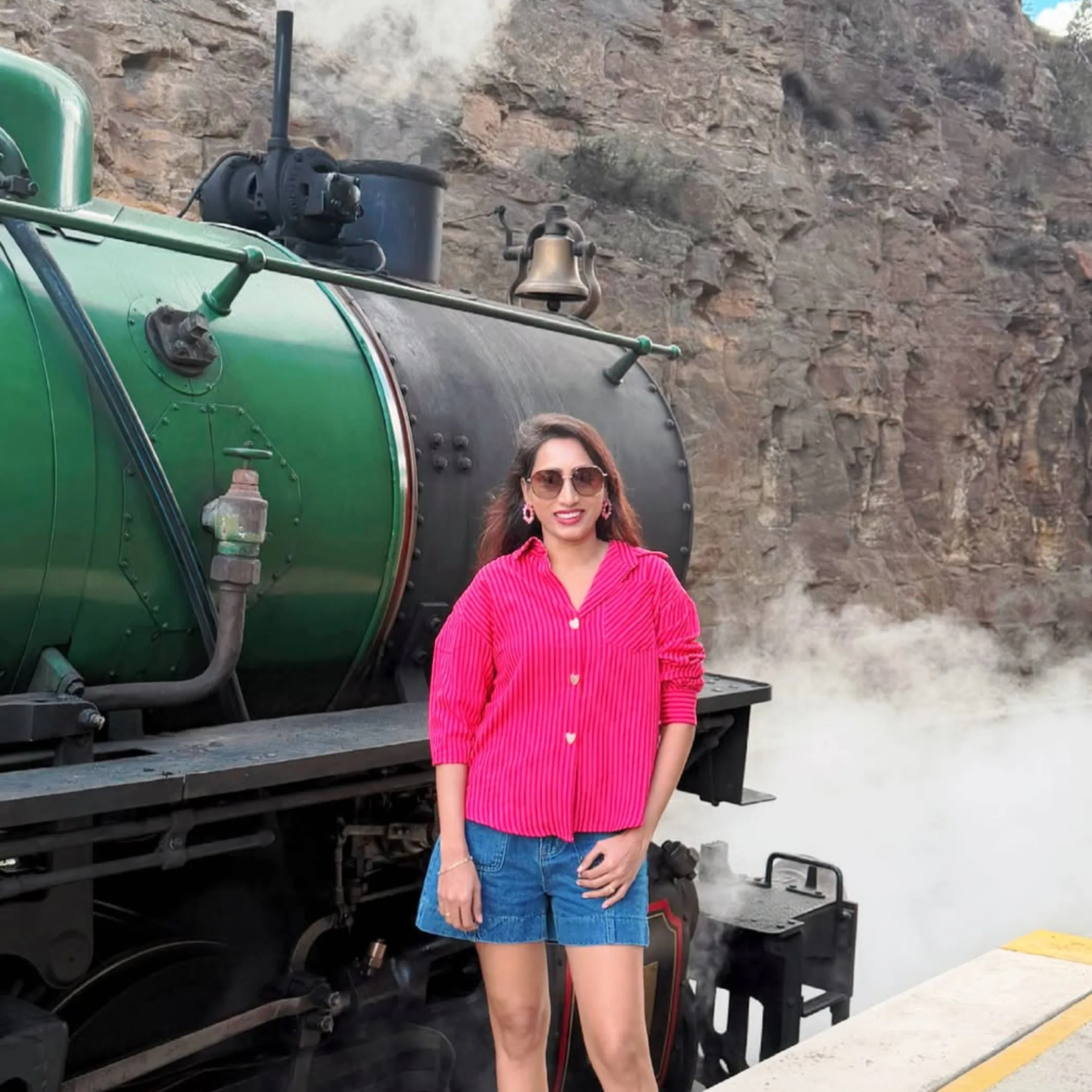 heritage steam railway in rocky setting