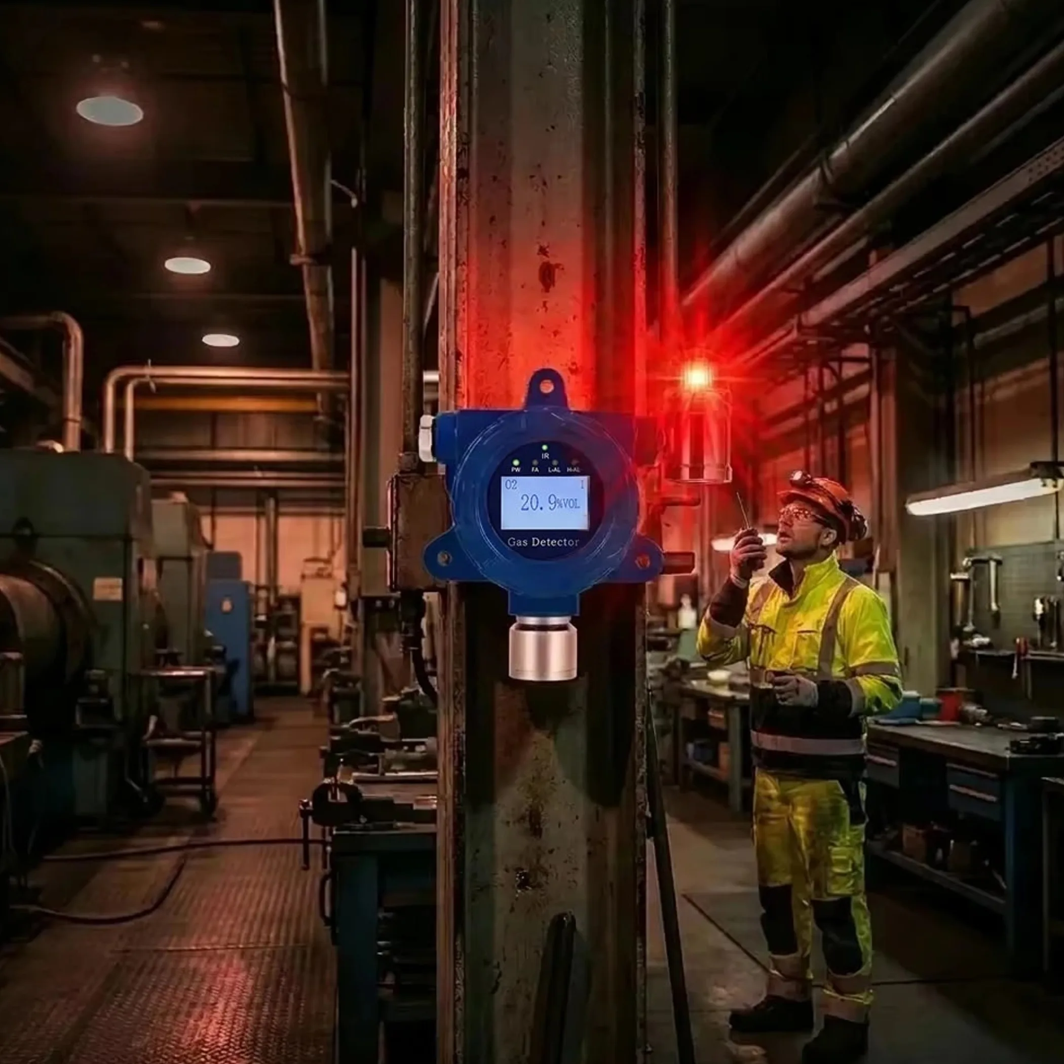 gas leak detector device on wall